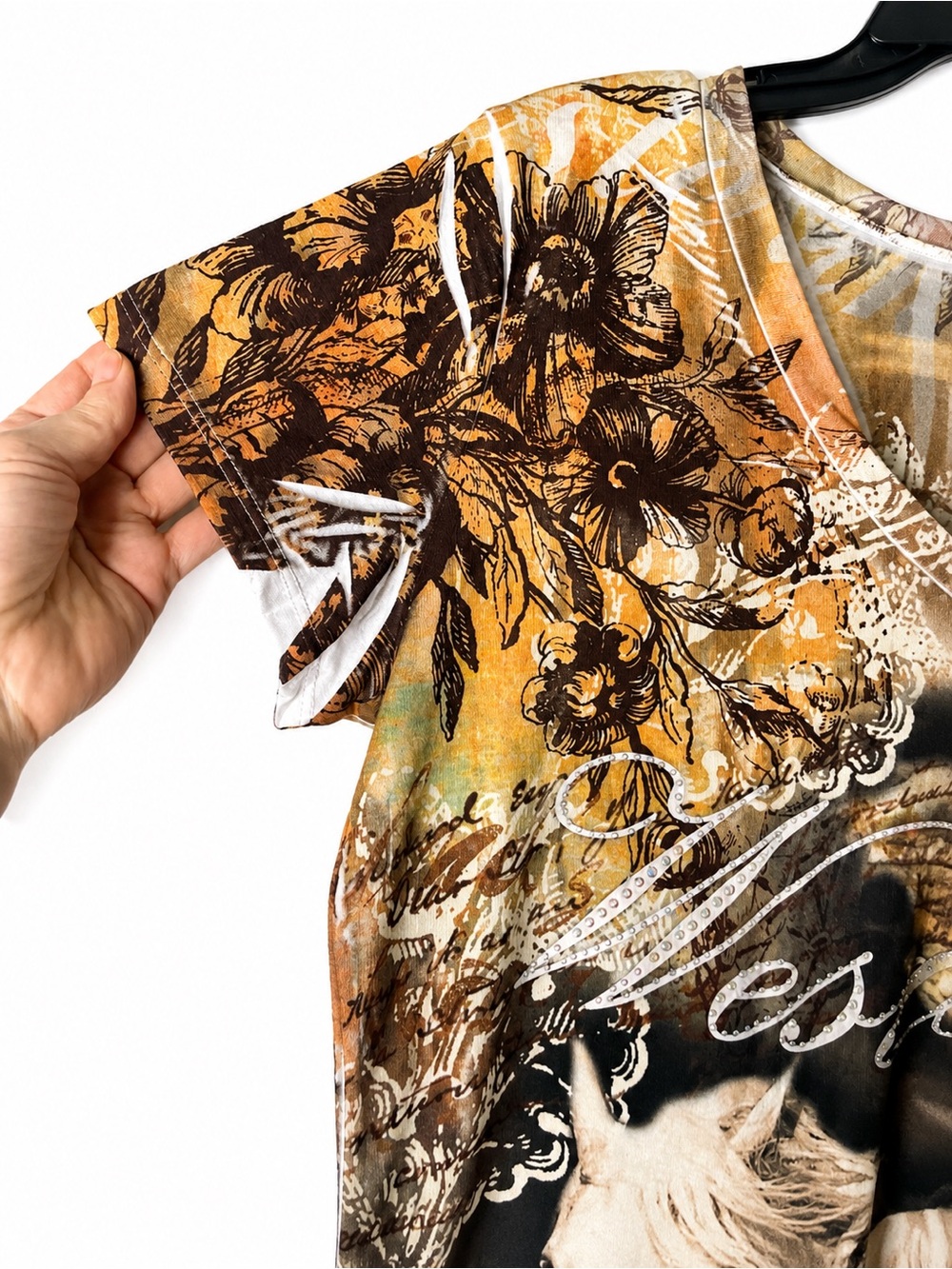 Big Bang Clothing Company - Wild West Short Sleeve, Scoop Neck Rhinestone Print - Picture 5 of 15